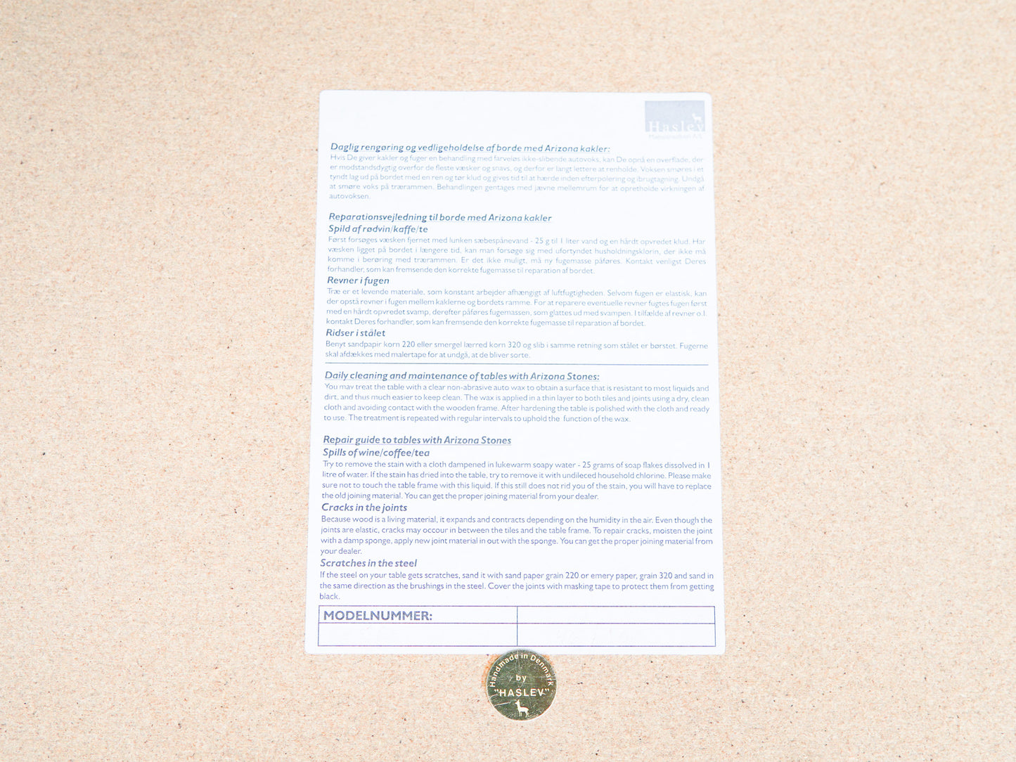 Haslev Couchtisch Sofatisch Fliesentisch Danish Design 2107_2902_Tisch