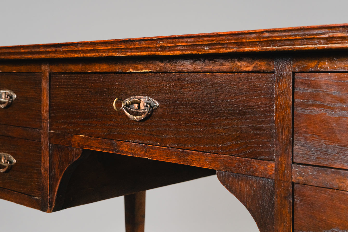 Praktischer Jugendstil Schreibtisch, Anfang des 20.Jahrhunderts - Desk Büro Homeoffice Tisch Eiche Alt Antik MÖBLINGER