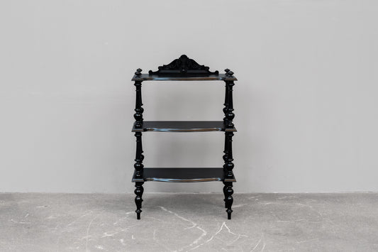 Kleine Gründerzeit Etagere schwarz lackiert - um 1900