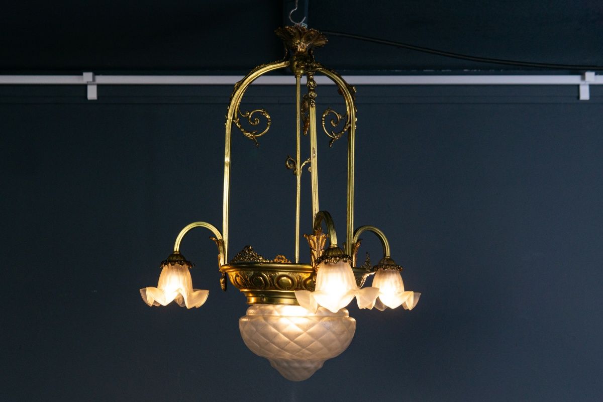 Kronleuchter Leuchte Licht Lampe Antik Alt MÖBLINGER 2403_1102