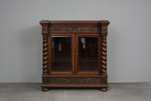 Historismus Vitrinenschrank in Eiche - Ende des 19.Jahrhunderts