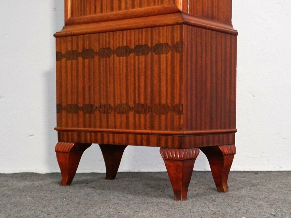 Standuhr 1930 Art Déco 'Embee' Mahagoni Uhr Alt Antik