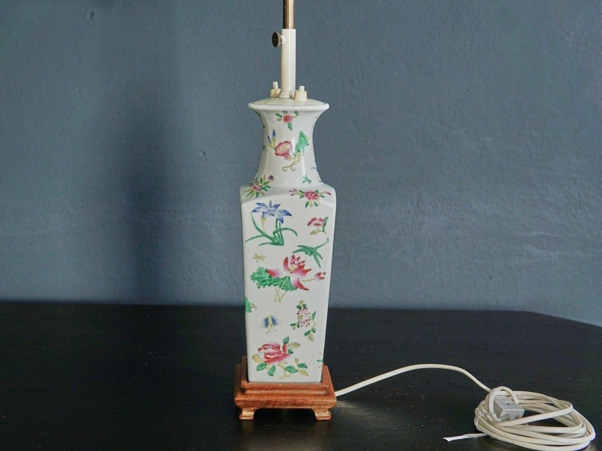 Lampe Asiatika Leuchte Tischlampe Licht Schirm Alt 2103_2206
