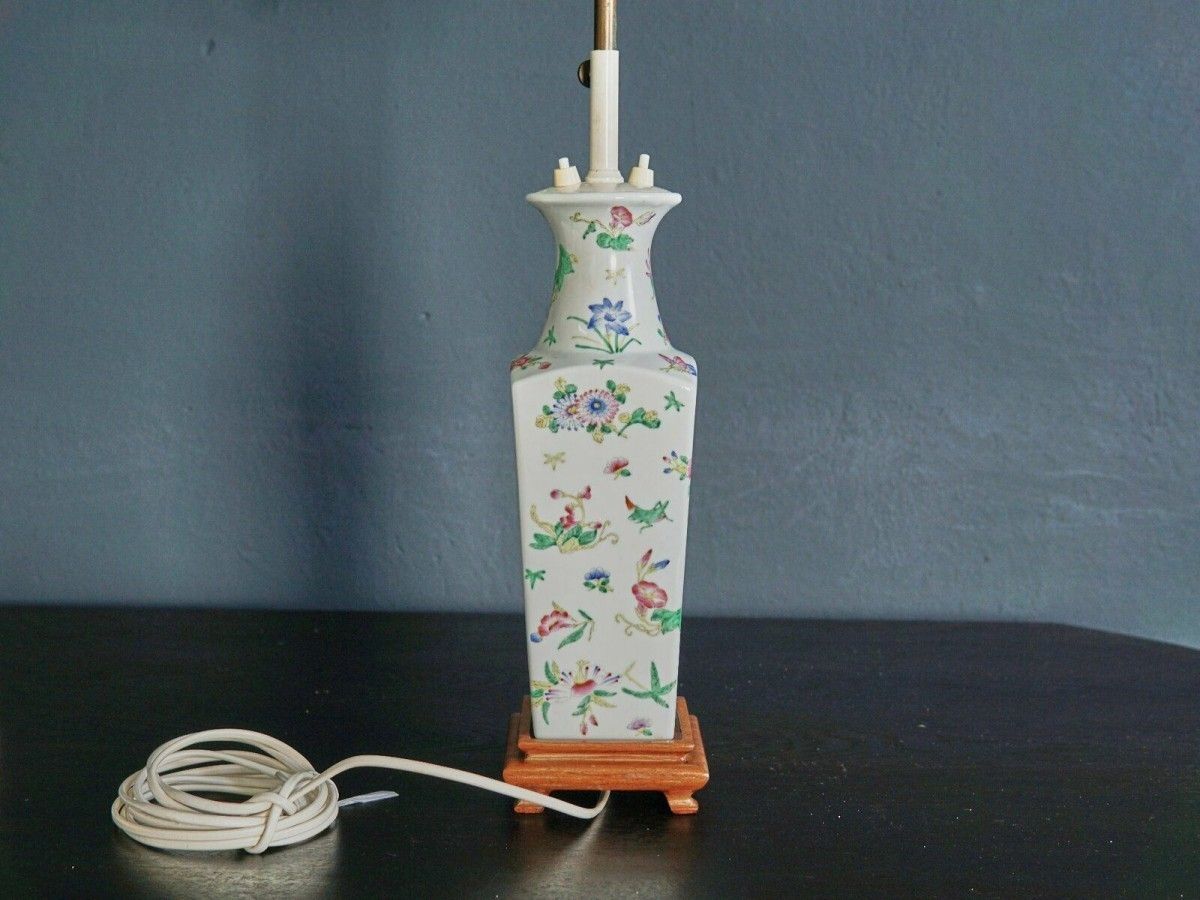 Lampe Asiatika Leuchte Tischlampe Licht Schirm Alt 2103_2206