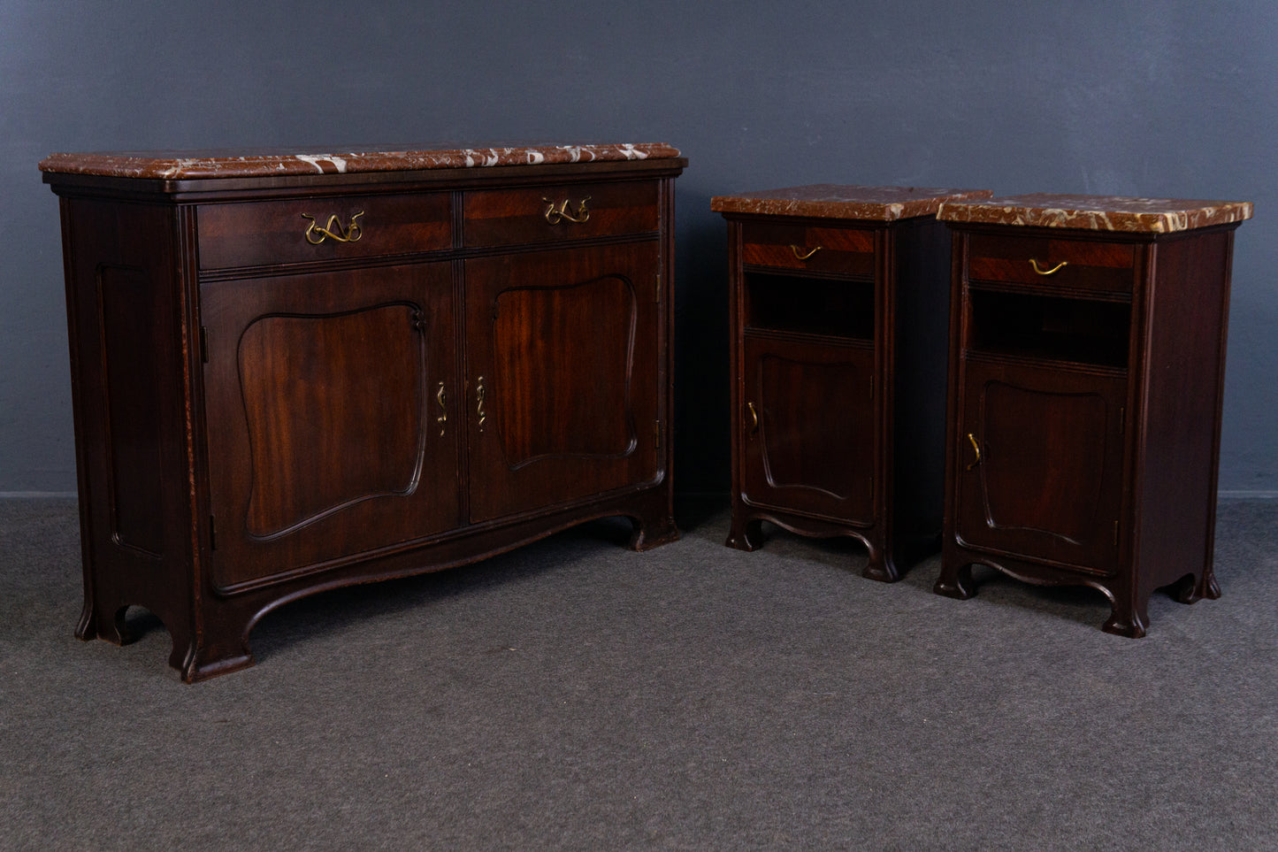 paar Nachtschränke Kommode Schrank Tisch Regal Alt Antik MÖBLINGER 2407_0406