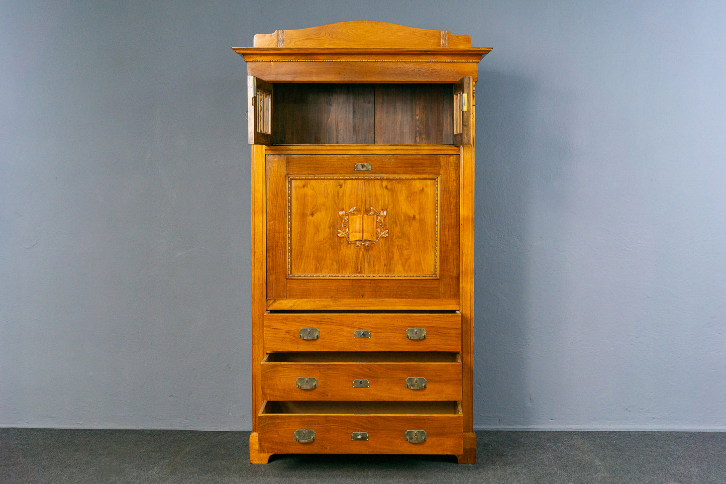 Jugendstil Sekretär Schreibtisch Schrank Kommode Antik MÖBLINGER 2504_0702