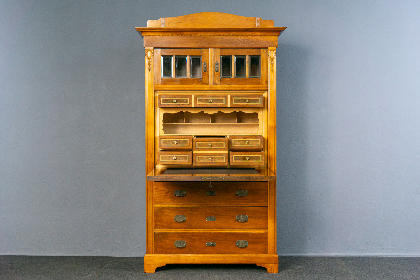 Jugendstil Sekretär Schreibtisch Schrank Kommode Antik MÖBLINGER 2504_0702