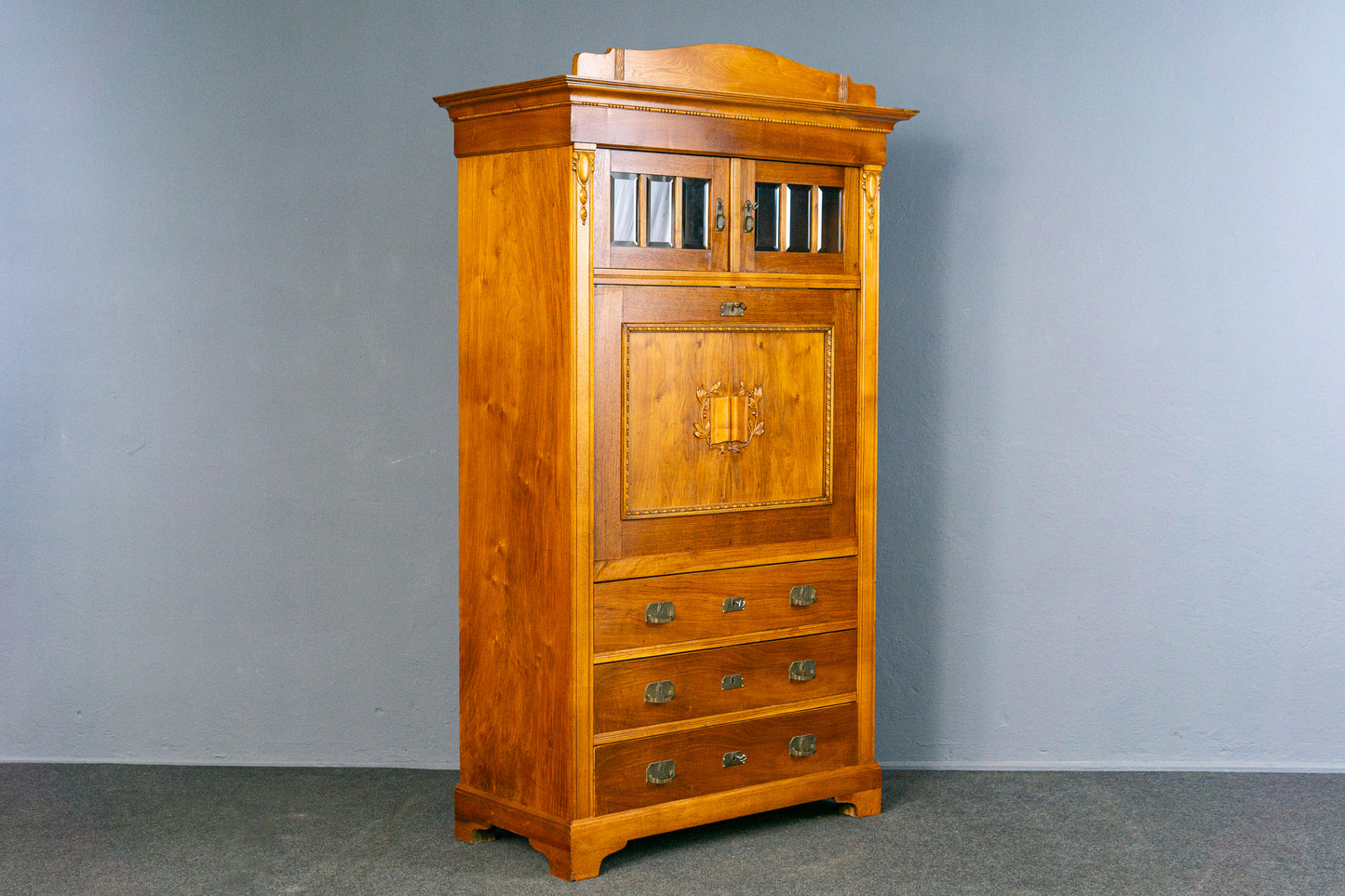 Jugendstil Sekretär Schreibtisch Schrank Kommode Antik MÖBLINGER 2504_0702
