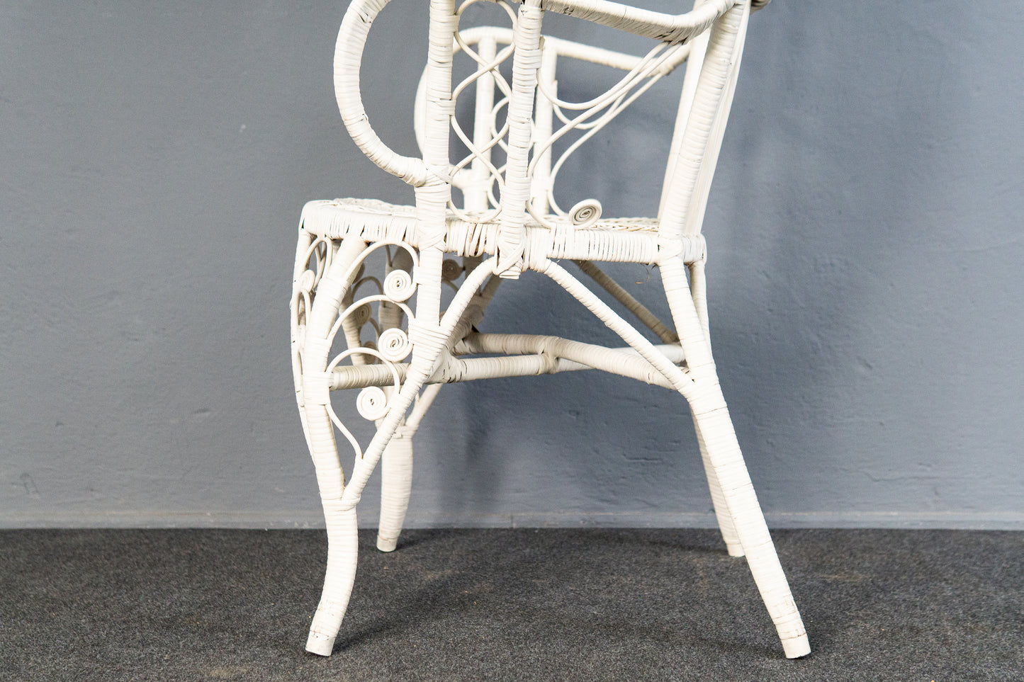 Vintage Sessel Stuhl Rattan Peacock Chair Tisch Alt MÖBLINGER 2504_1601