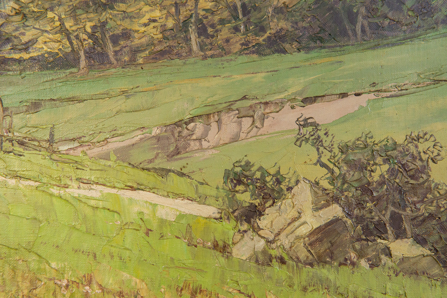 großes Gemälde mit Alpenmalerei, erste Hälfte des 20.Jahrhunderts - ECW Rezlaff Malerei Ölbild Bild Kunst Alt Antik MÖBLINGER