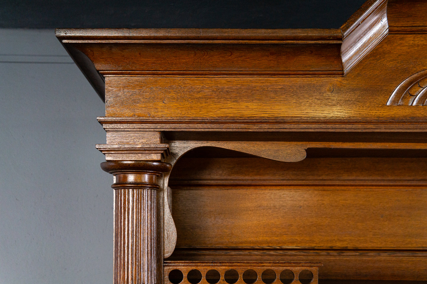 wunderschönes Jugendstil Aufsatzbuffet, Anfang des 20.Jahrhunderts - Eiche Buffet Schrank Anrichte Vitrine Alt Antik MÖBLINGER