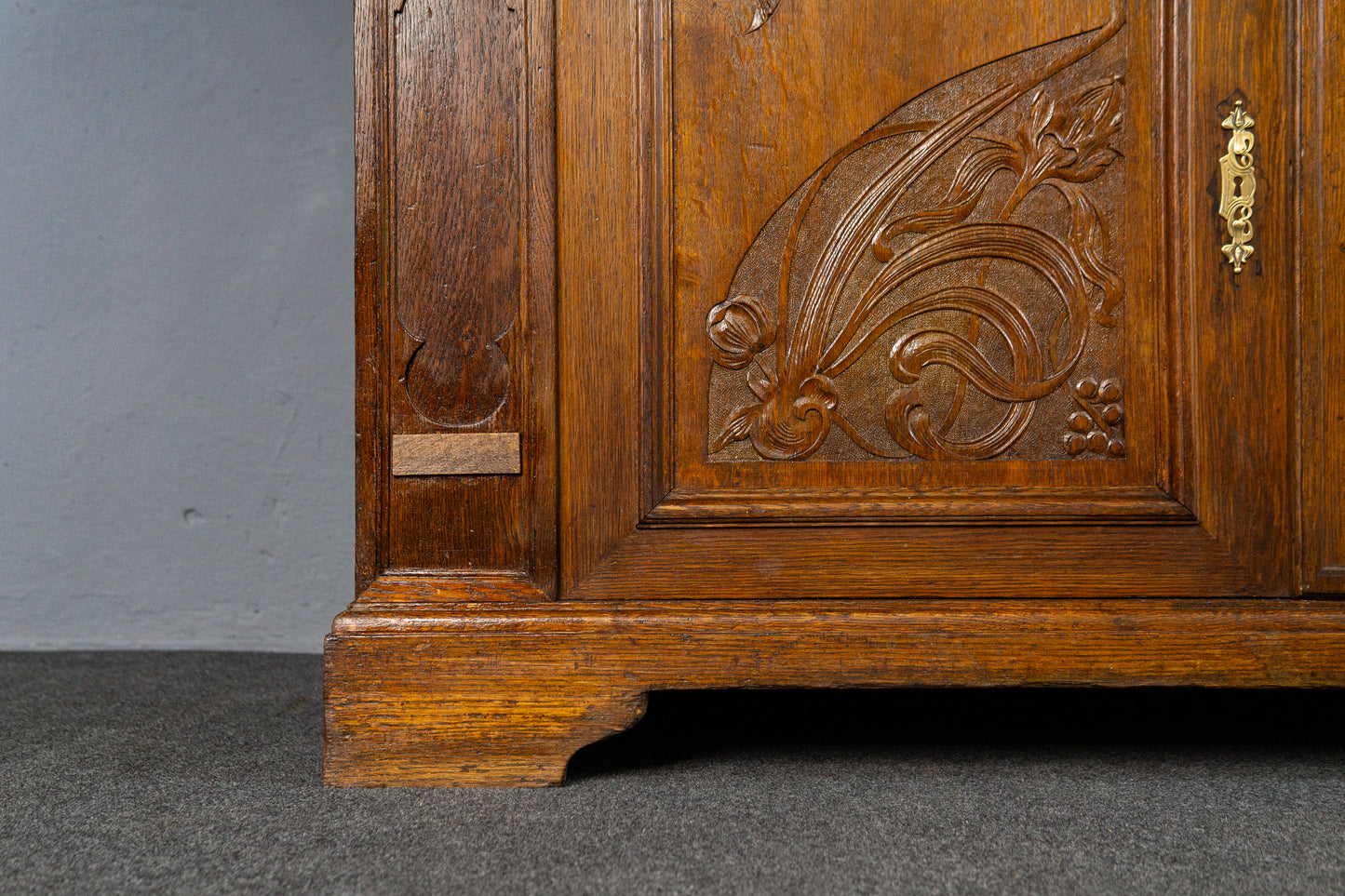 wunderschönes Jugendstil Aufsatzbuffet, Anfang des 20.Jahrhunderts - Eiche Buffet Schrank Anrichte Vitrine Alt Antik MÖBLINGER