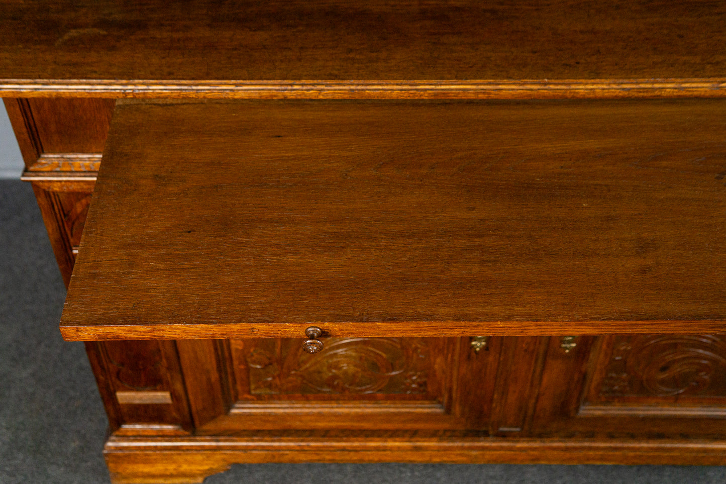 wunderschönes Jugendstil Aufsatzbuffet, Anfang des 20.Jahrhunderts - Eiche Buffet Schrank Anrichte Vitrine Alt Antik MÖBLINGER