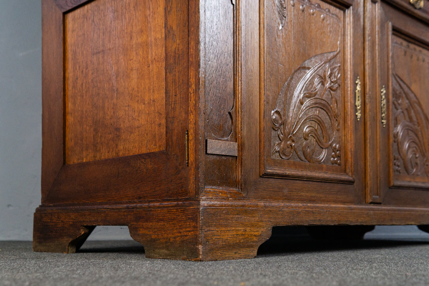 wunderschönes Jugendstil Aufsatzbuffet, Anfang des 20.Jahrhunderts - Eiche Buffet Schrank Anrichte Vitrine Alt Antik MÖBLINGER