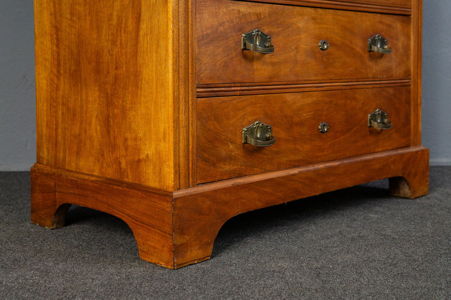 eleganter Jugendstil Standsekretär, Anfang des 20.Jahrhunderts - Sekretär Schrank Schreibtisch Kommode Nussbaum Büro Alt Antik MÖBLINGER