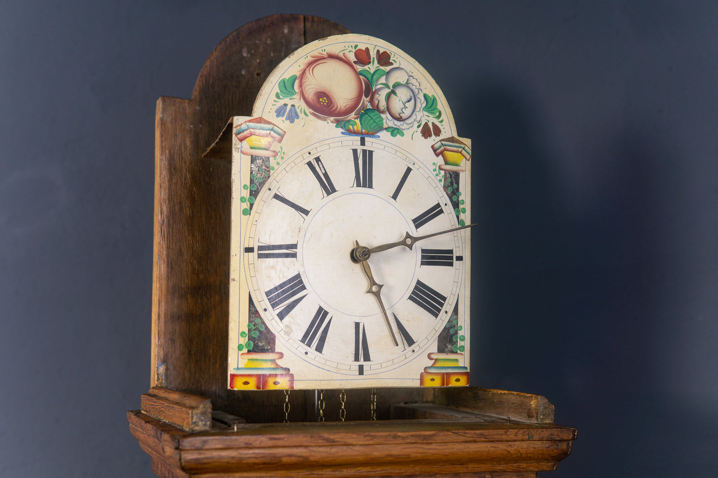 Standuhr Uhr Clock Barock Eiche Uhrwerk Zeit Alt Antik 2302_0203