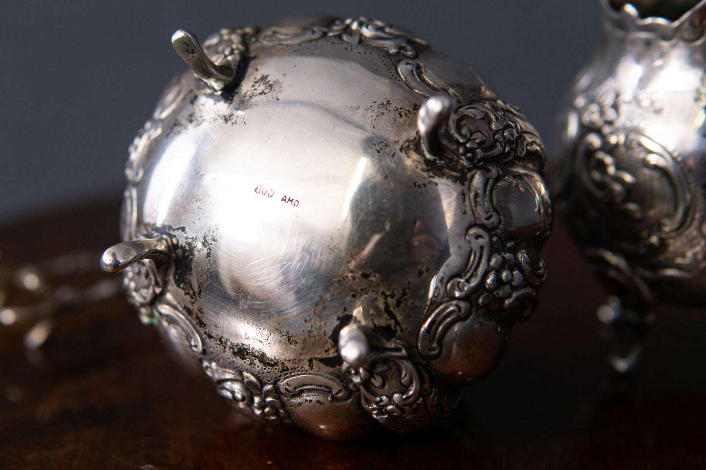 Milchkännchen Zuckerdose Silber Geschirr Zange Alt Antik 2302_0603