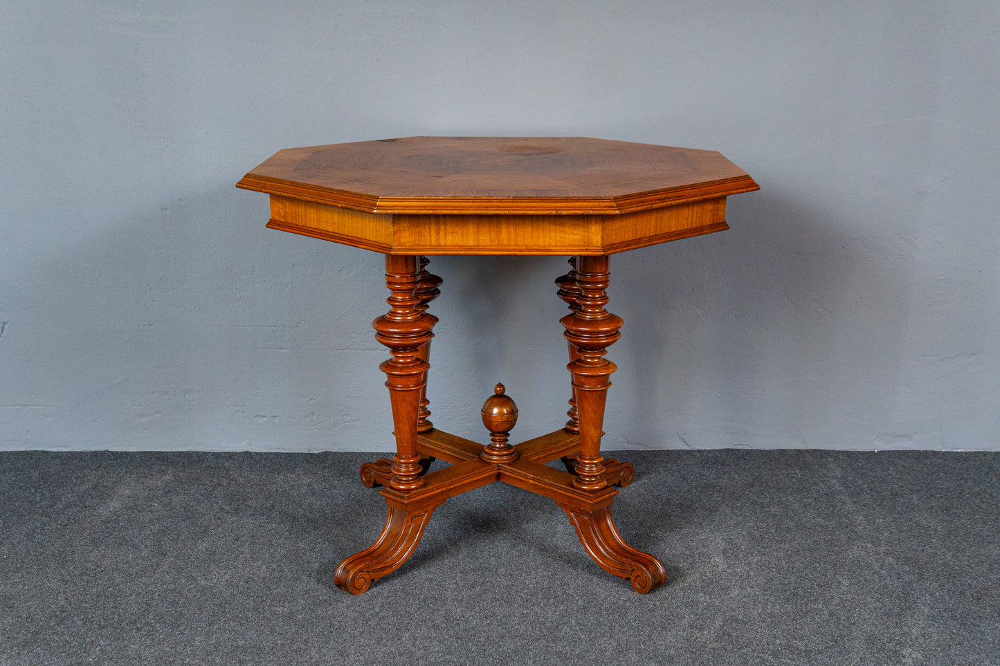 Antik Tisch Gründerzeit Blumen Bank Sofa Couch Alt Table MÖBLINGER 2411_2705