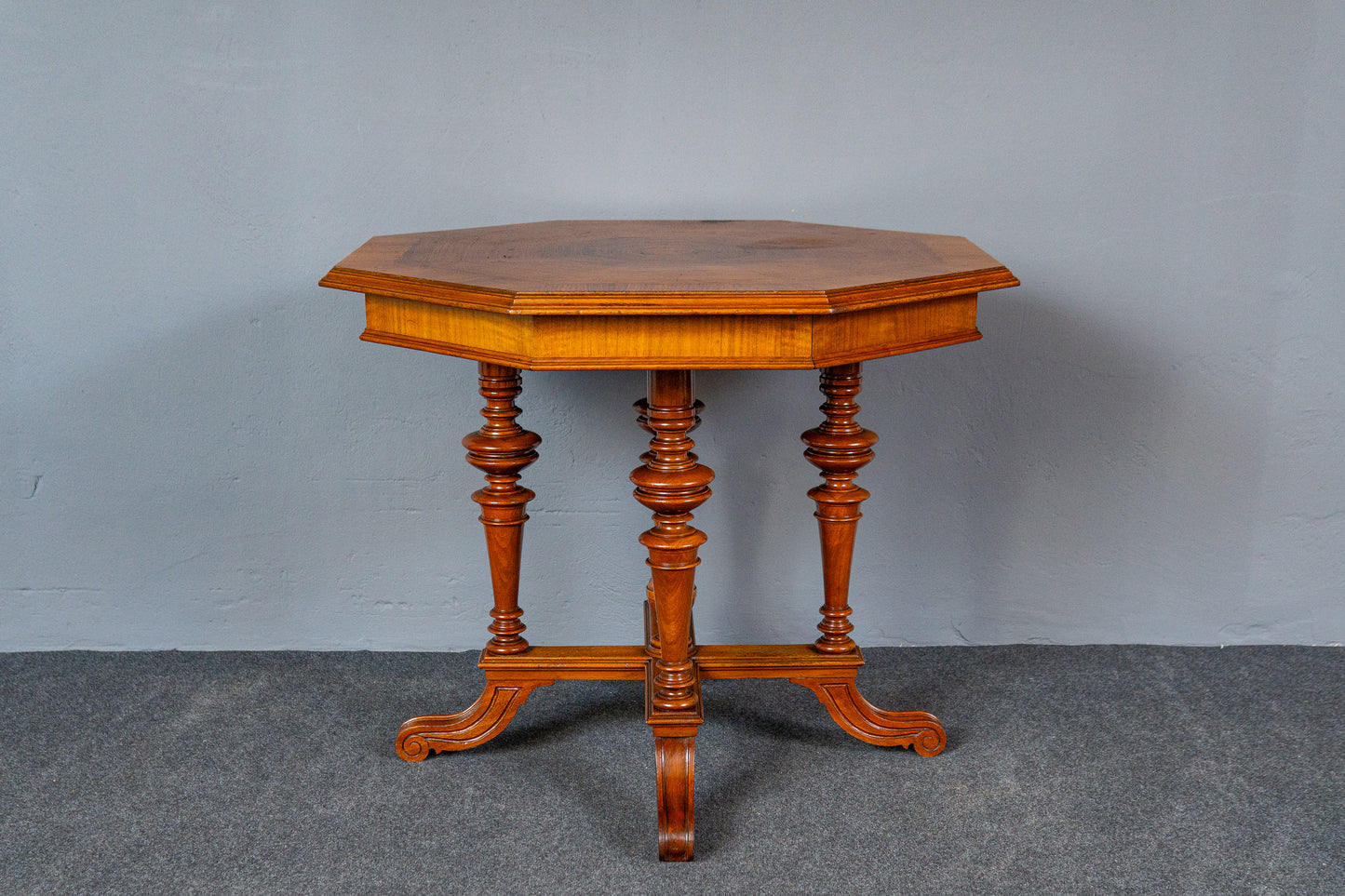 Antik Tisch Gründerzeit Blumen Bank Sofa Couch Alt Table MÖBLINGER 2411_2705