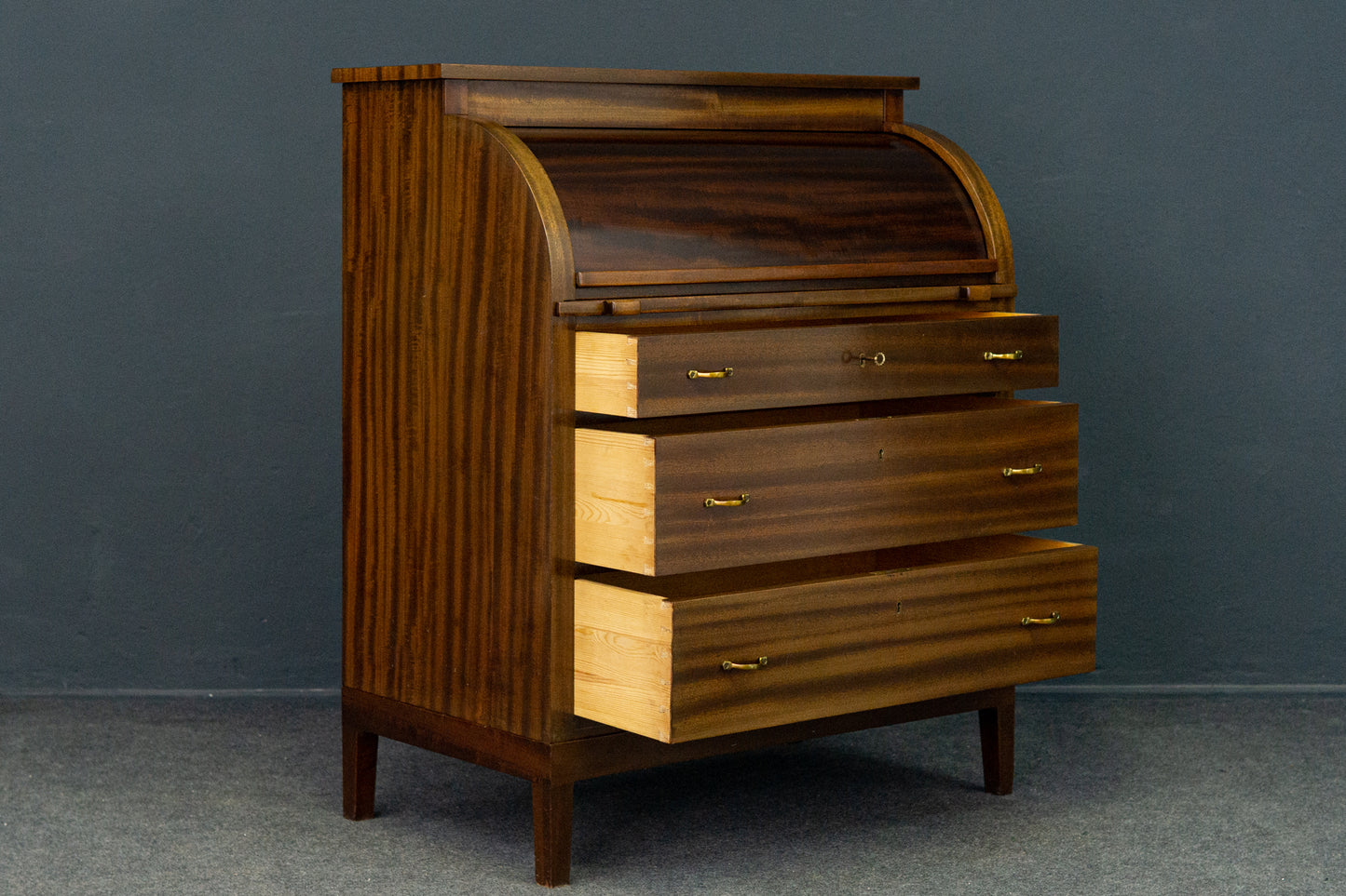 Sekretär Desk Schreibtisch Zylinderbüro Alt Vintage 2201_2002