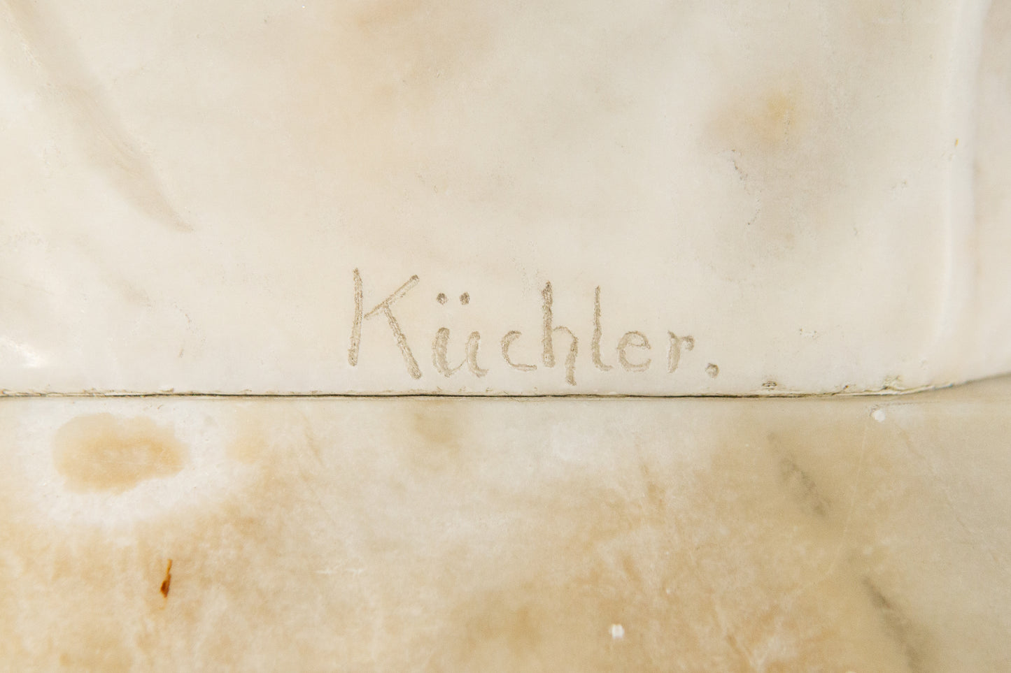 Küchler Marmor Büste Vintage Skulptur Kopf Statue Antik MÖBLINGER 2412_0503