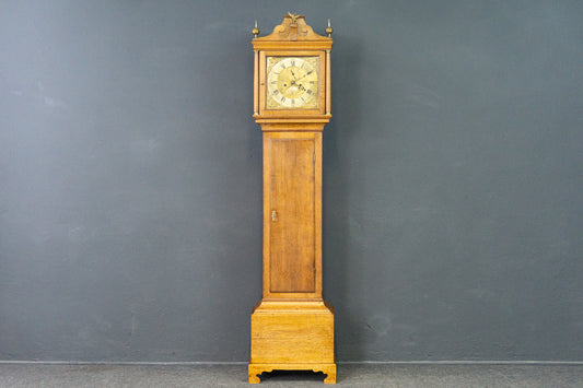 Standuhr Uhr Englisch Eiche Clock Uhrenkasten Alt Antik 2202_2403