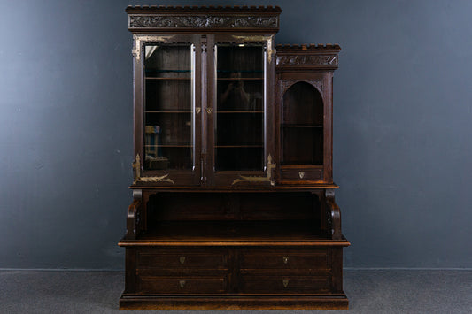 Bücherschrank Bank Regal Buffet Gotik Vitrine Alt Antik 2305_0802