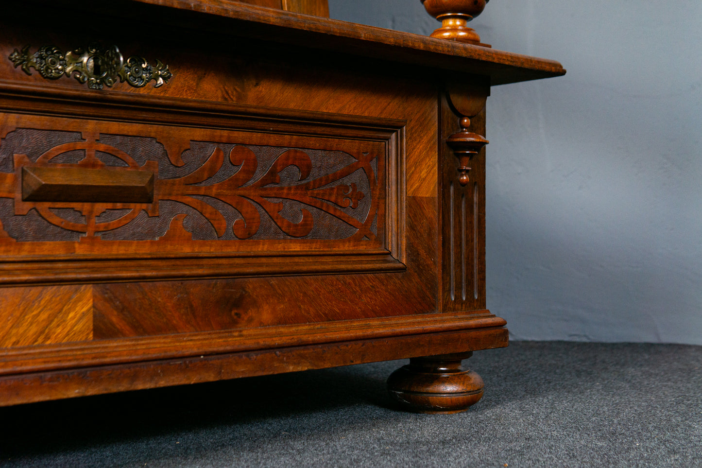 Antik Bank Bücherschrank Schrank Vitrine Vintage Regal MÖBLINGER 2412_1805