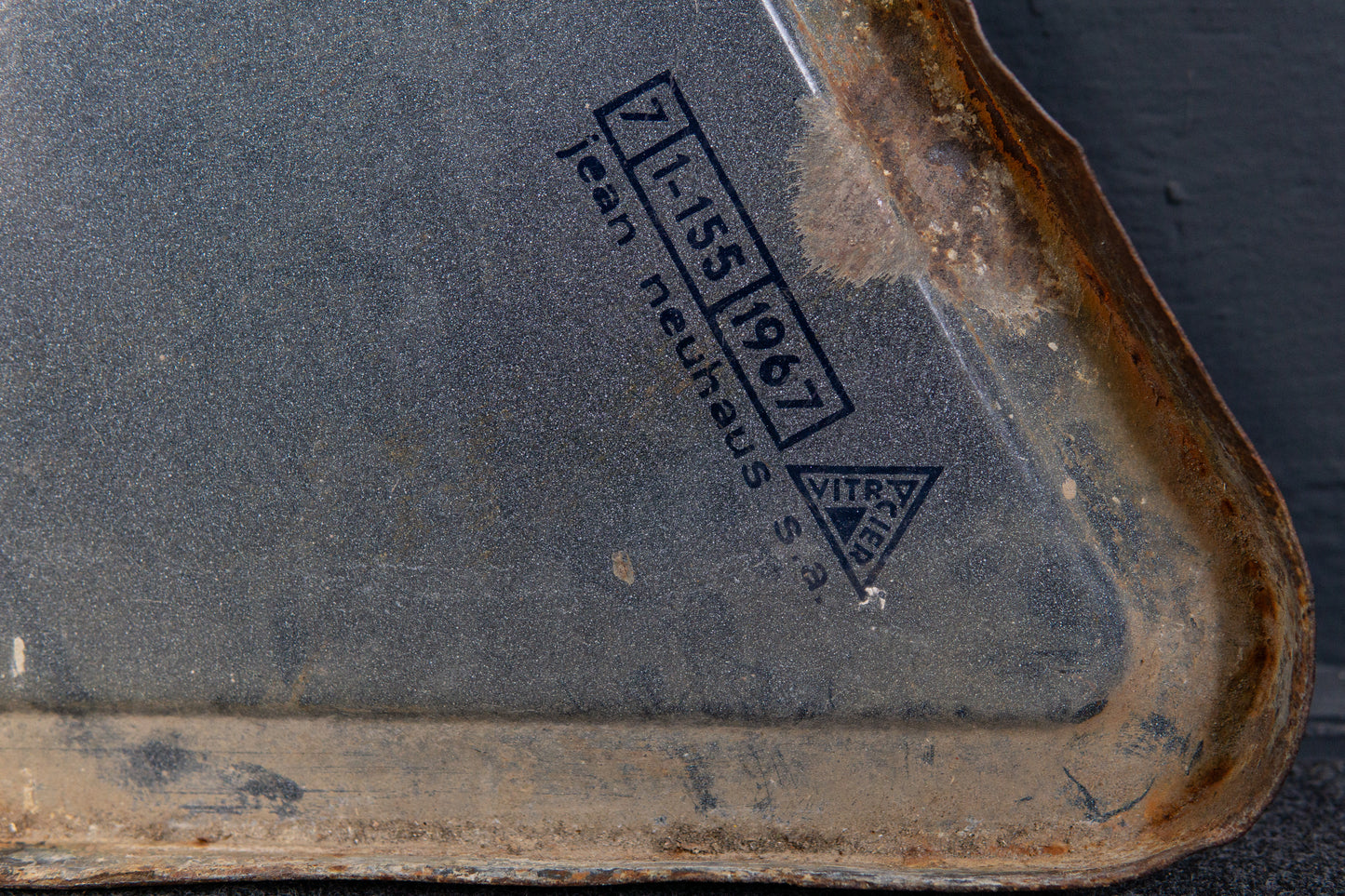 Straßen Schild Blech Vitracier Neuhaus 1967 Vintage Alt 2307_0602