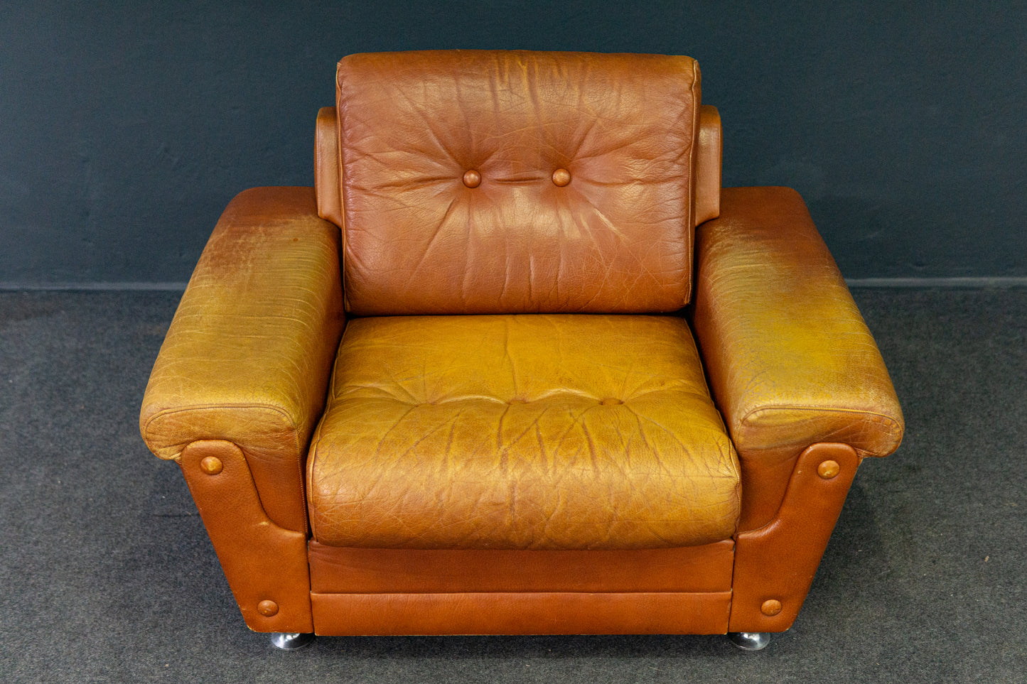 Sessel Leder Armchair Stuhl Lounge Loungechair Vintage 2204_2101_Sessel