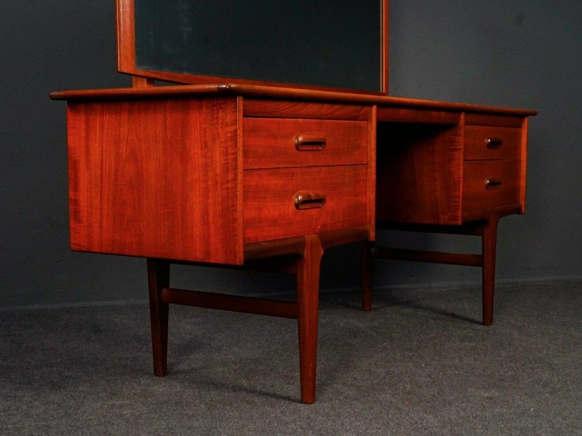 Spiegel-Kommode Midcentury Teak Tisch Alt Vintage 2102_2211
