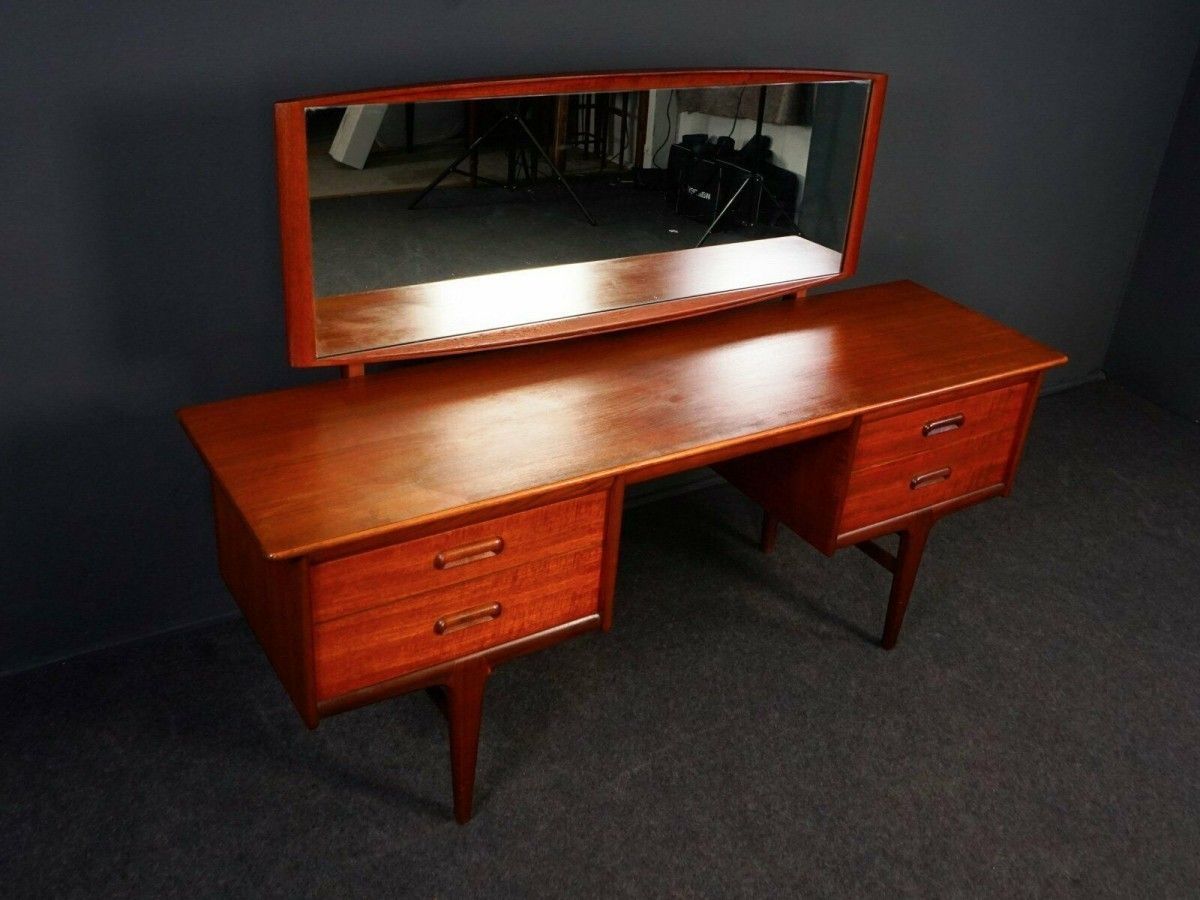 Spiegel-Kommode Midcentury Teak Tisch Alt Vintage 2102_2211