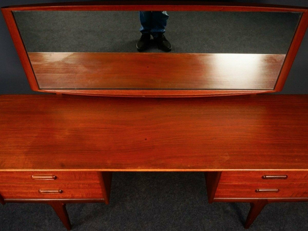 Spiegel-Kommode Midcentury Teak Tisch Alt Vintage 2102_2211