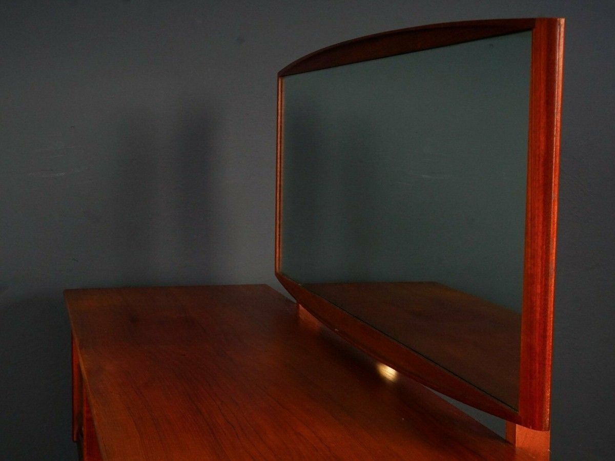 Spiegel-Kommode Midcentury Teak Tisch Alt Vintage 2102_2211