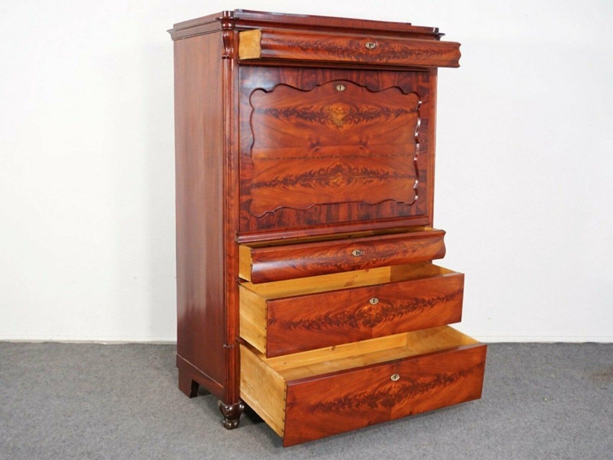 Standsekretär Louis Philippe Schrank Kommode Alt Antik