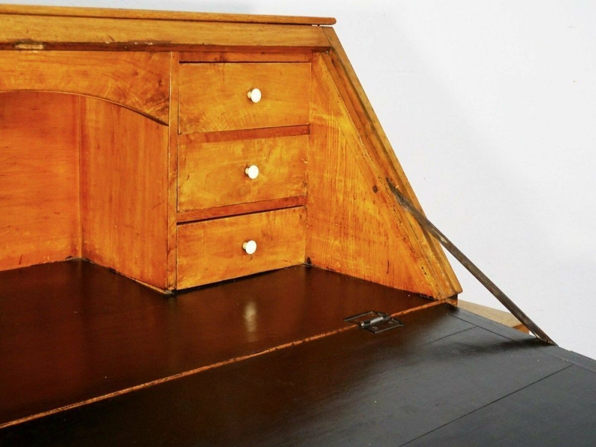 Schrägklappensekretär Biedermeier Nussbaum Alt Antik