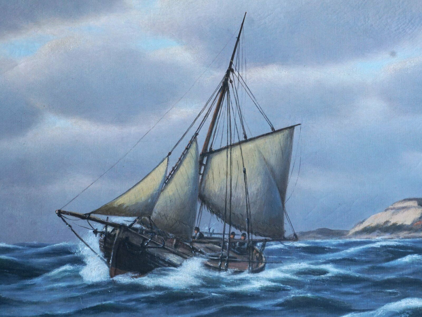Ölgemälde J.Neumann Maritim Marine Schiff Bild Antik 2000_0051