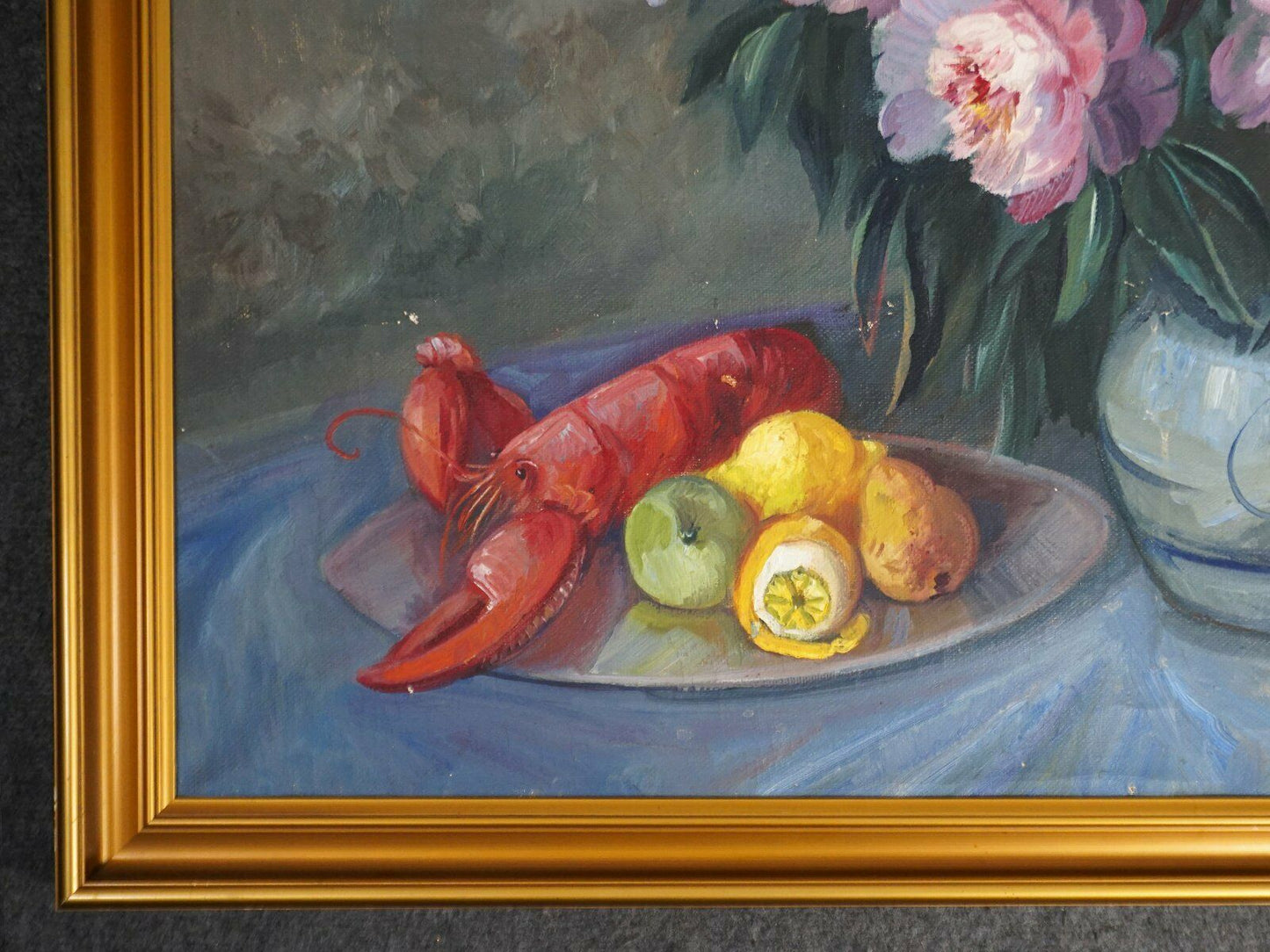 Ölgemälde J.B.Debois Stillleben Blumen Bild Alt Antik 2000_0030
