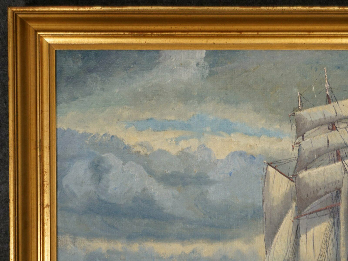 Ölgemälde Bild Segler Maritim Schiffe Gemälde Alt Antik 2000_0020