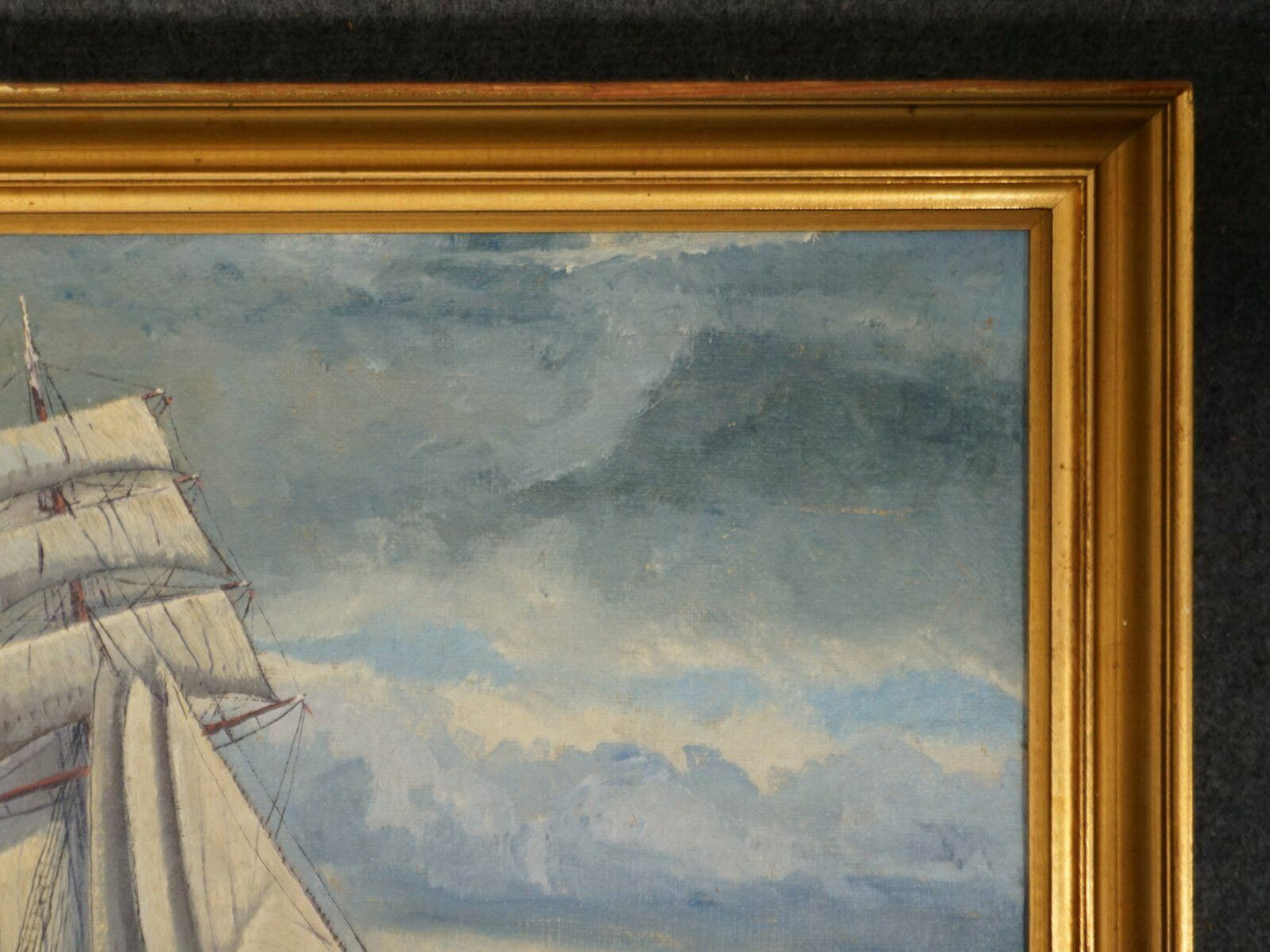 Ölgemälde Bild Segler Maritim Schiffe Gemälde Alt Antik 2000_0020