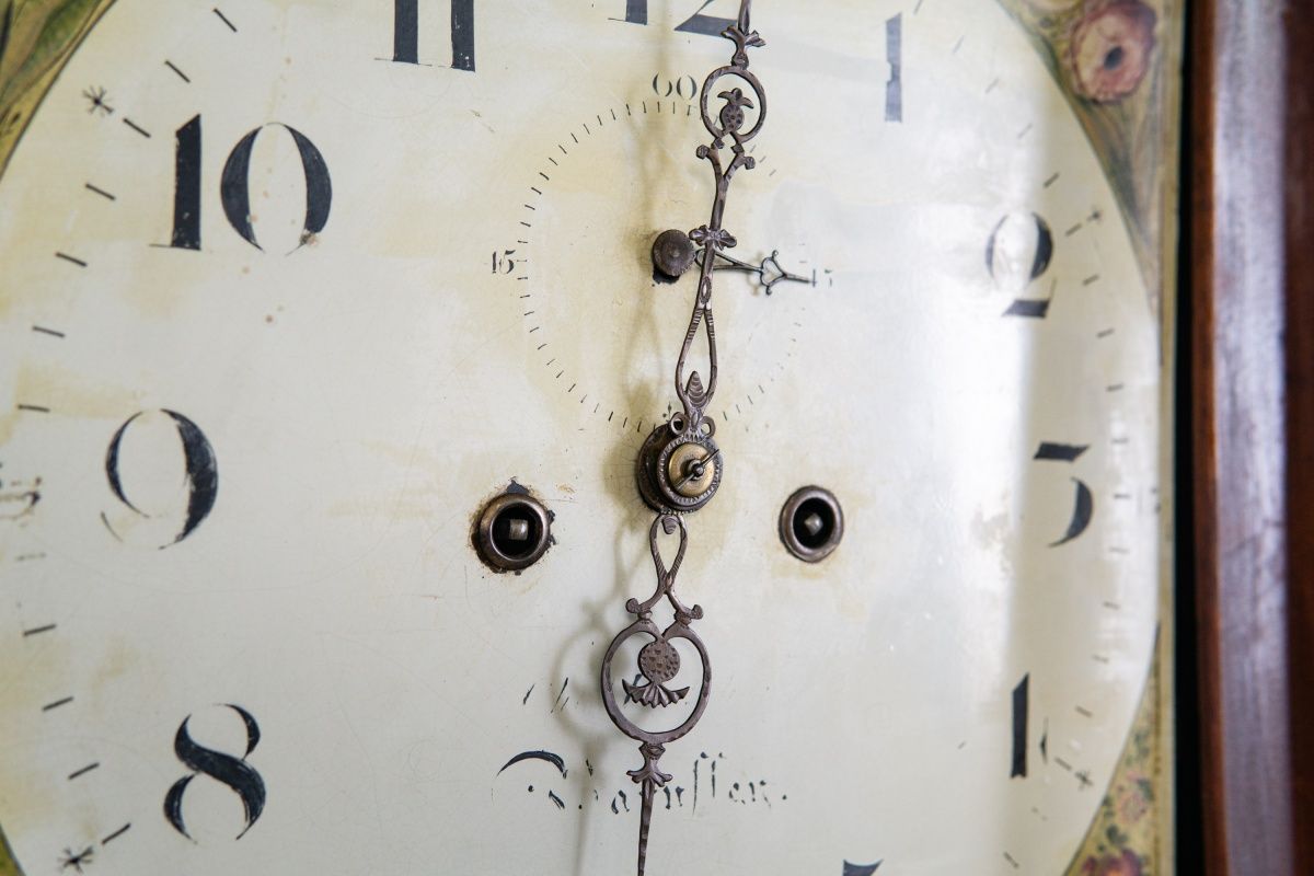 Antik Engl. Standuhr Gong Clock Zeit Time Uhr Kasten Alt 2308_2302