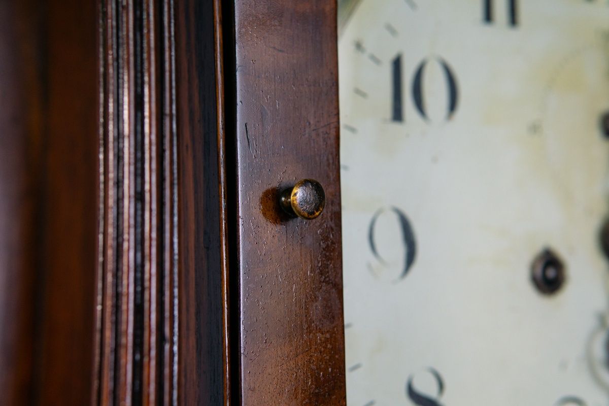Antik Engl. Standuhr Gong Clock Zeit Time Uhr Kasten Alt 2308_2302