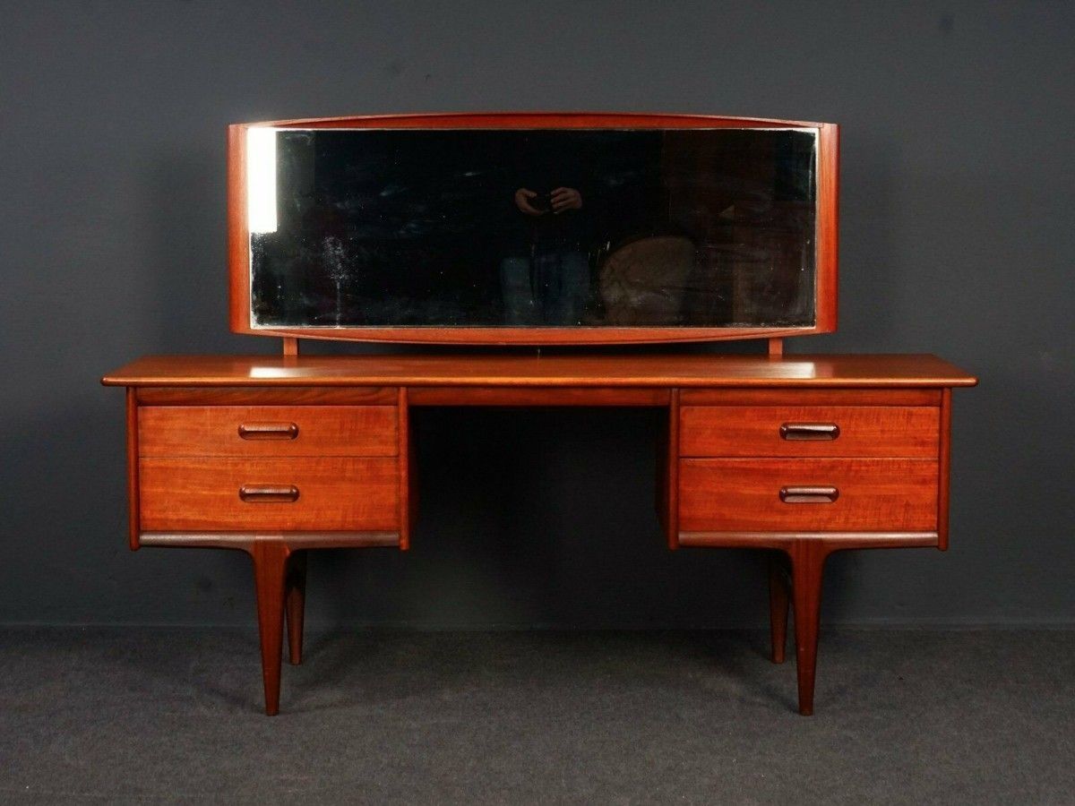 Spiegel-Kommode Midcentury Teak Tisch Alt Vintage 2102_2211