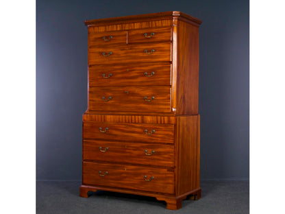 Englische Aufsatzkommode Kommode Tallboy Alt Antik 2411_2506