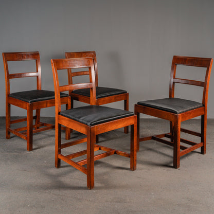 Schöne Art Déco 4er Set Stühle, 1930er Jahre - Stuhl Chair Tisch Esstisch Wohnzimmer Alt Antik MÖBLINGER
