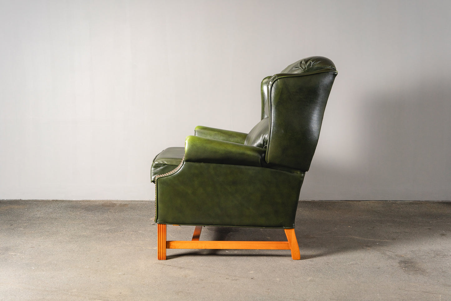 verstellbarer Ledersessel im Chesterfield Stil - Armlehnensessel Stuhl Chair Englischer Stil Lounge Clubsessel Alt Vintage MÖBLINGER