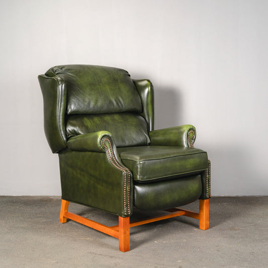 verstellbarer Ledersessel im Chesterfield Stil - Armlehnensessel Stuhl Chair Englischer Stil Lounge Clubsessel Alt Vintage MÖBLINGER