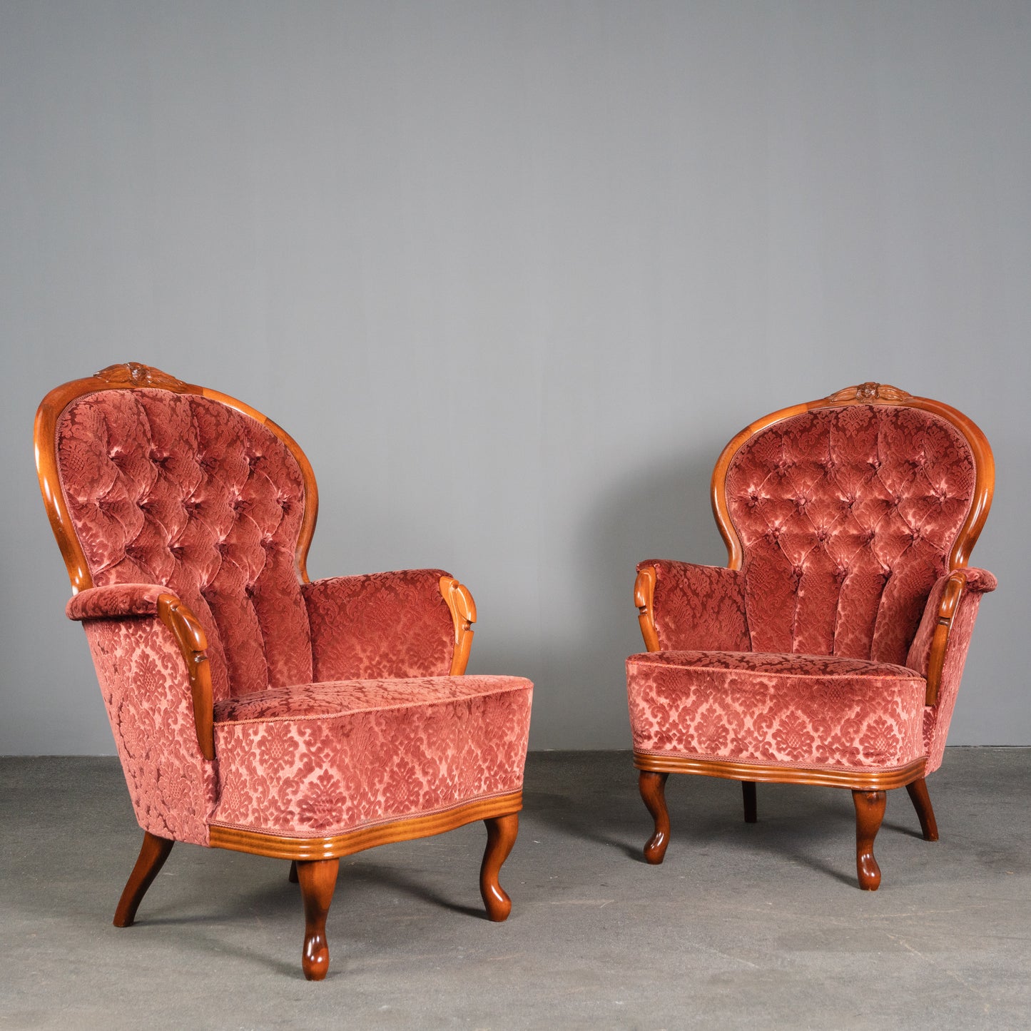 Wunderschönes Paar Sessel im Barockstil, 2.Hälfte des 20.Jahrhunderts - Stuhl Chair Lounge Cocktailsessel Sofa Alt Vintage MÖBLINGER