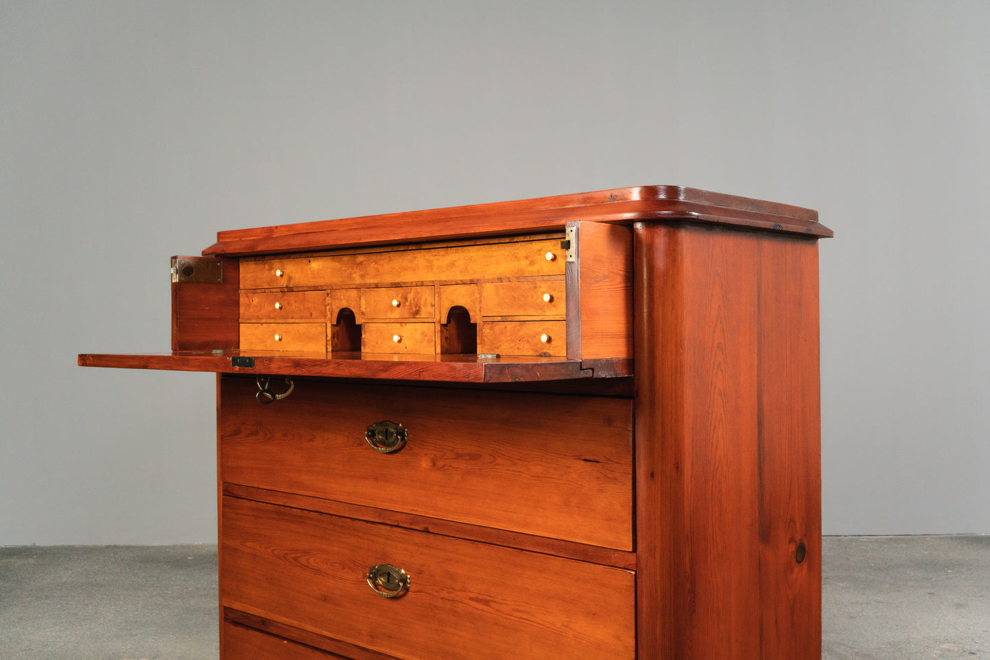 Besondere Kommode mit Sekretärfach im Biedermeier Stil, 1.Hälfte des 19.Jahrhunderts - Schrank Sekretär Schreibtisch Alt Antik MÖBLINGER
