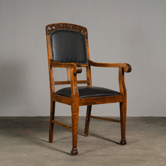 Schöner Jugendstil Armlehnenstuhl, Anfang des 20.Jahrhunderts - Schreibtischstuhl Stuhl Chair Schreibtisch Desk Alt Antik MÖBLINGER